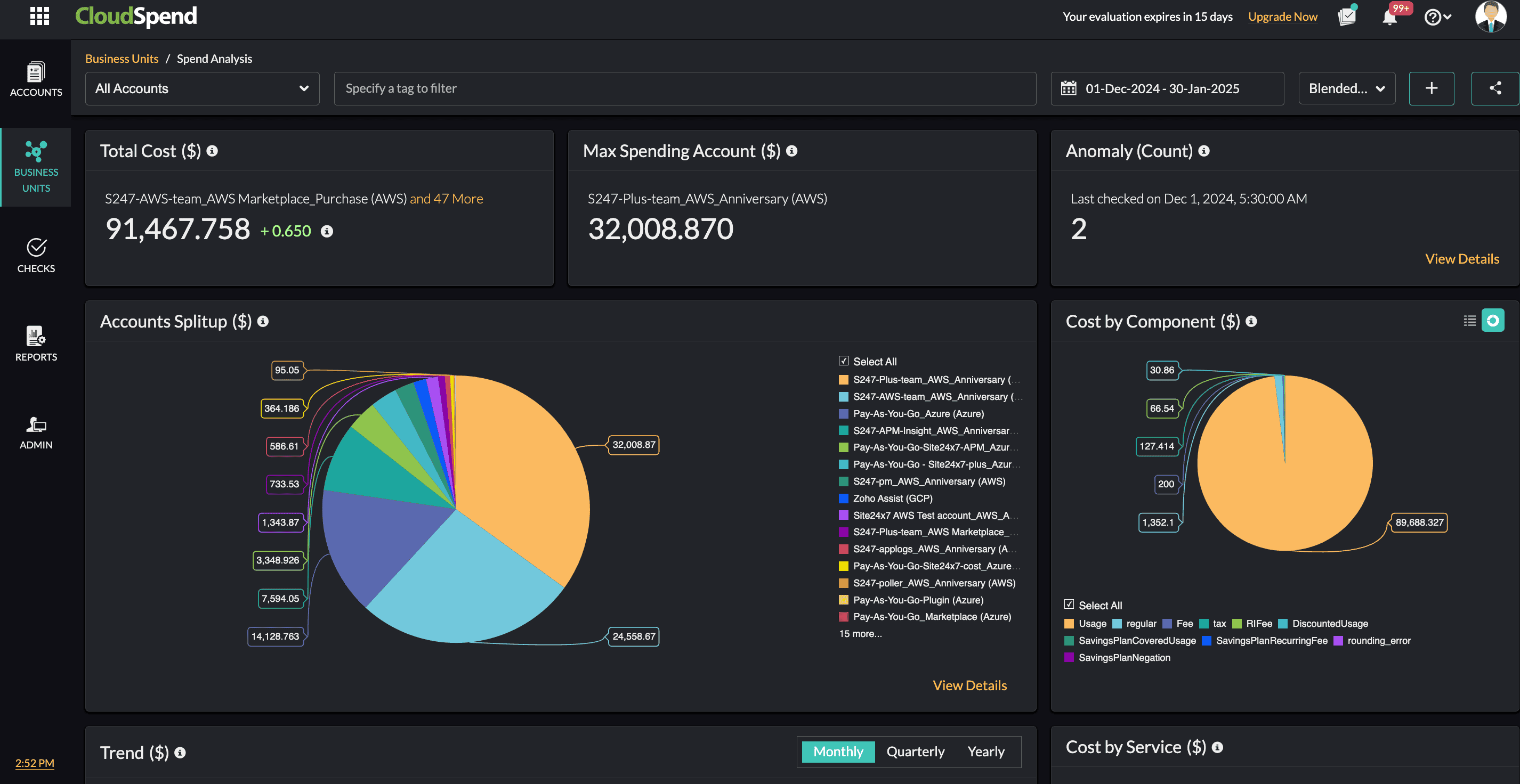 screenshot of ManageEngine CloudSpend